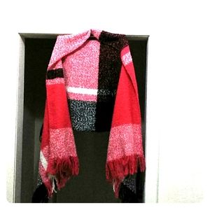 Full size Shawl in Red, black and white